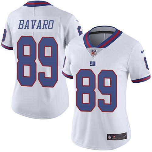 Nike Giants #89 Mark Bavaro White Women's Stitched NFL Limited Rush Jersey
